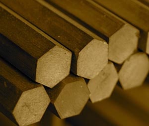 Brass and Copper Hex Rods